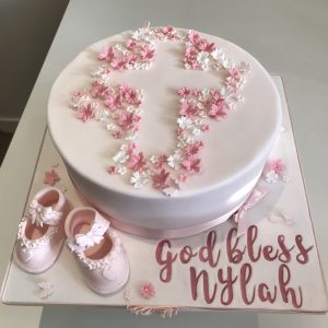 Floral Christening/Baptism Cake